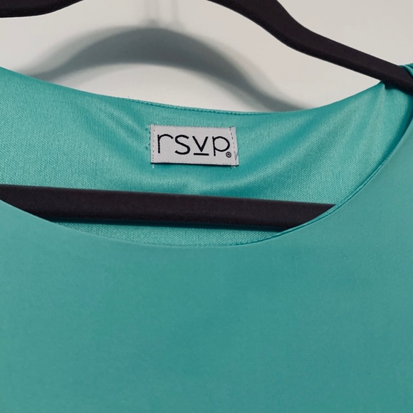 RSVP 3 4 Sleeve Turquoise Sleek Dress - Picture 2 of 4